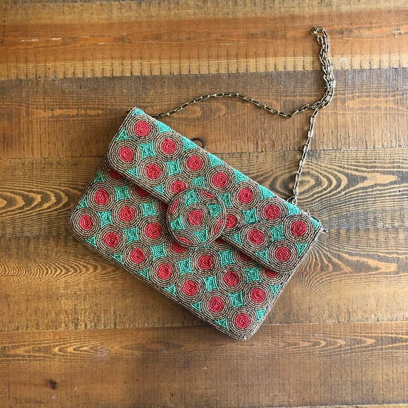 From St Xavier Handbags - From St Xavier purse in gold, red and green.
